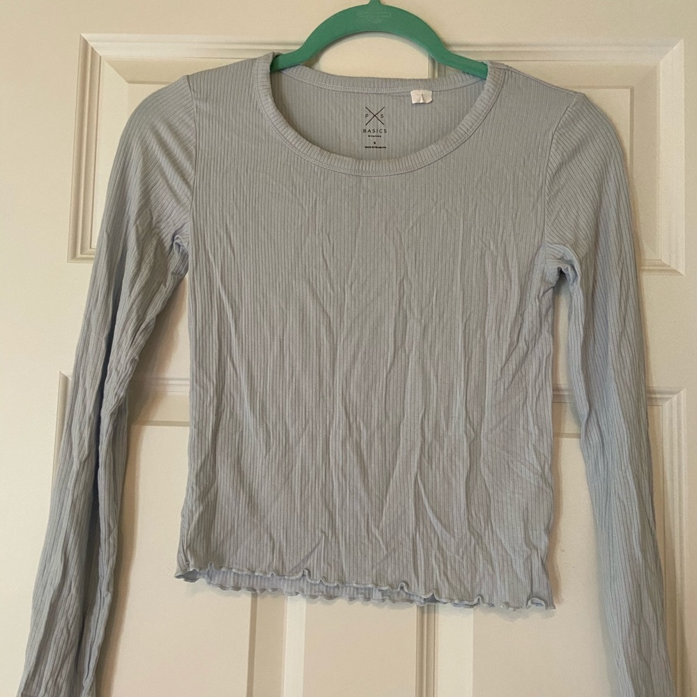 Simple Light Blue Long Sleeve